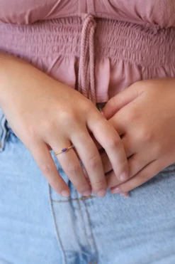 Outlet Gold Purple Turquoise Oli Tiny Ring Rings
