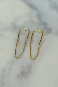 Clearance Gold Roxie Chain and Hook Earrings Studs And Hoops|Earrings