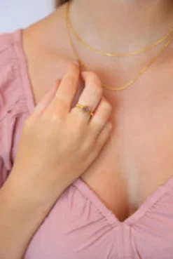 New Gold Smoky Quartz Agatha Claw Set Ring Rings