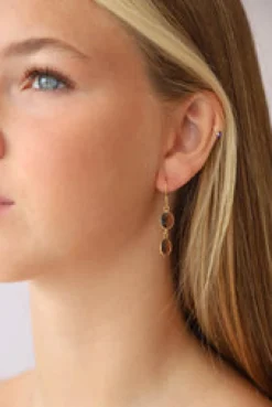 Best Gold Smoky Quartz Double Gemstone Earrings Earrings