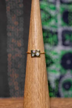 New Gold Square Triple Ring Rings