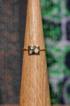 New Gold Square Triple Ring Rings