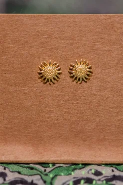 New Gold Sunflower Studs Studs And Hoops|Earrings