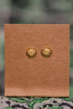 New Gold Sunflower Studs Studs And Hoops|Earrings