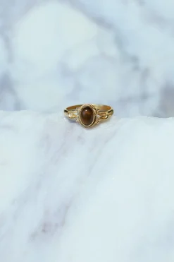 Outlet Gold Tigers Eye Cardi Ring Rings