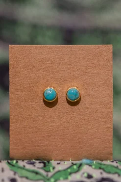 Outlet Gold Turquoise Studs Studs And Hoops|Earrings
