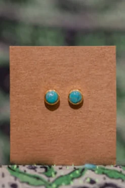 Outlet Gold Turquoise Studs Studs And Hoops|Earrings