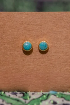 Outlet Gold Turquoise Studs Studs And Hoops|Earrings