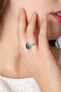 Online Green Onyx Mona Tear & Dot Ring Rings
