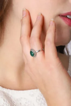 Online Green Onyx Mona Tear & Dot Ring Rings