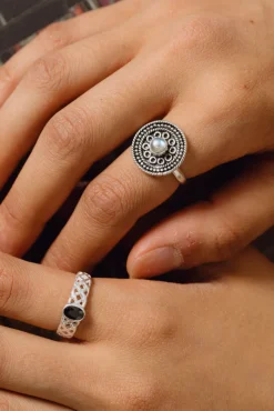 Fashion Labradorite Tribal Disc Ring Rings