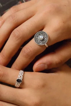 Fashion Labradorite Tribal Disc Ring Rings