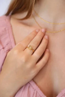 Clearance Lemon Quartz Jolie Square Ring Rings