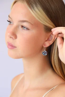 Discount Paua Shell Round Drops Earrings