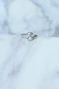 Outlet Pearl Double Leaf Wrap Ring Rings