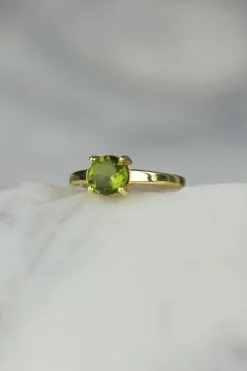 Discount Peridot Gold Agatha Claw Set Ring Rings