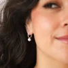 Online Perle Silver Rectangle Hoops Earrings