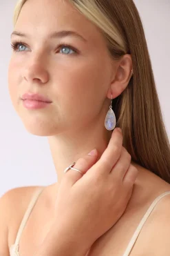 Clearance Rainbow Moonstone Chand Earrings Earrings