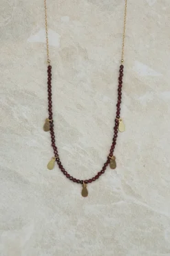 Discount Rhodonite Necklace with Gold Charms Necklaces And Pendants