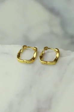 Discount Rosa Gold Twist Hoops Earrings