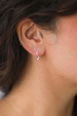 Online Rosa Silver Twist Hoops Earrings