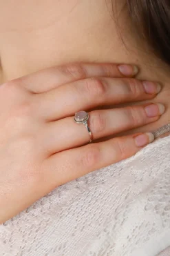 Sale Rose Quartz Elise Oval Ring Rings