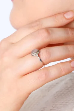 Sale Rose Quartz Elise Oval Ring Rings