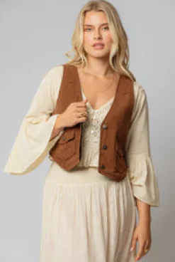Fashion Rose Vest Jackets & Outerwear