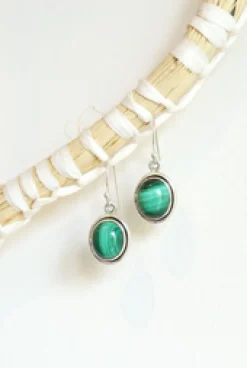 Outlet Round Malachite Earrings Earrings