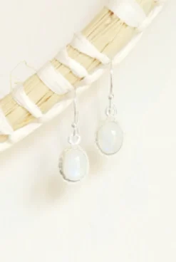 Clearance Round Rainbow Moonstone Earrings Earrings