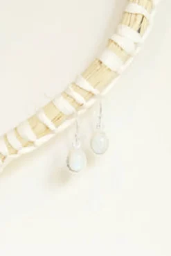 Clearance Round Rainbow Moonstone Earrings Earrings