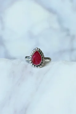 New Ruby Mona Tear & Dot Ring Rings