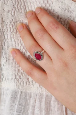 New Ruby Mona Tear & Dot Ring Rings