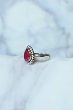 New Ruby Mona Tear & Dot Ring Rings