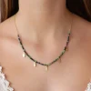 New Ruby Zoisite Necklace with Gold Charms Necklaces And Pendants