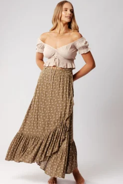Outlet Ruffle Wrap Skirt Free Size|Skirts