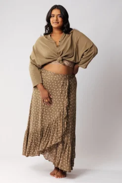 Outlet Ruffle Wrap Skirt Free Size|Skirts