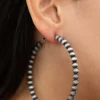 Fashion Silver Beaded Hoops Fashion Jewellery