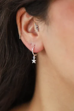 Online Silver Clam & Star Earrings Earrings