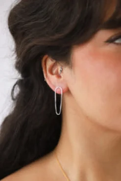 Clearance Silver Roxie Chain & Hook Earrings Studs And Hoops|Earrings