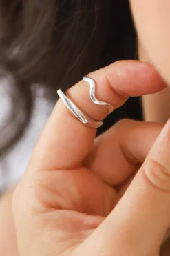 Clearance Silver Wave Ring Rings