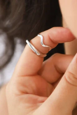 Clearance Silver Wave Ring Rings