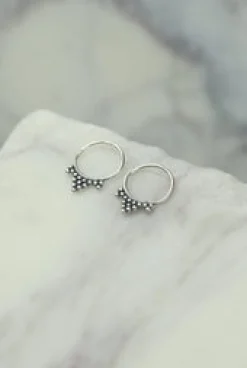 New Small Silver Triple Pointed Hoops Earrings