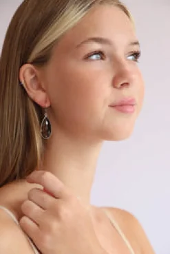 Discount Smokey Quartz Chand Earrings Earrings