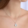 Outlet Square Blue Topaz Pendant Necklaces And Pendants