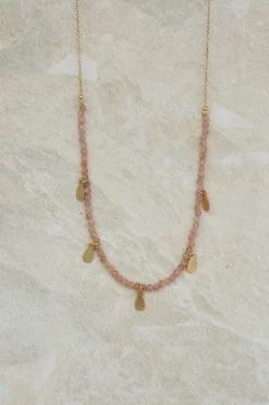 Outlet Sunstone Necklace with Gold Charms Necklaces And Pendants