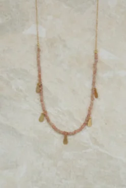 Outlet Sunstone Necklace with Gold Charms Necklaces And Pendants