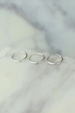 Discount Tria Silver Hoops Earrings