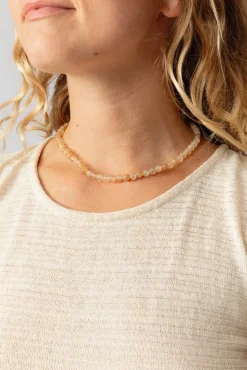 Clearance Yellow Stone Beaded Necklace Fashion Jewellery